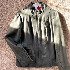 Grey Alfani women’s medium leather jacket